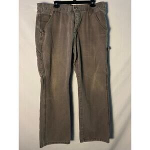 Rural King Brand Brown Carpenter Pants Straight Leg Side Pockets Men's Size 40